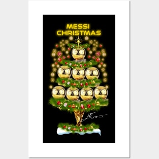 Funny Christmas Messi Christmas Tree 8 Ball D’or Posters and Art